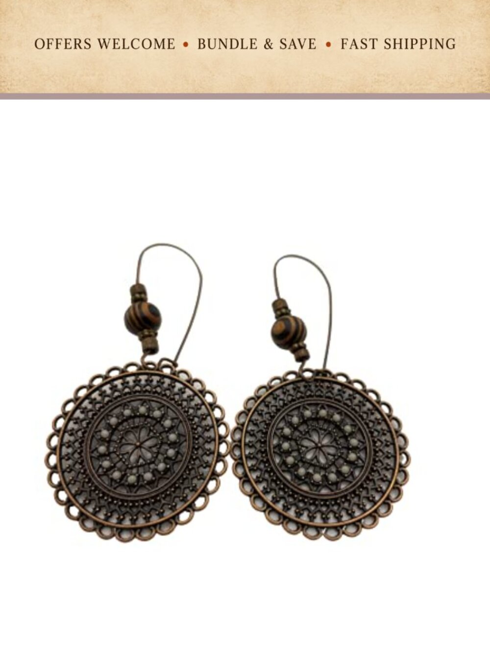 Vintage Hollow Ethnic Round Hanging Earrings Women's Drop Dangle Jewelry